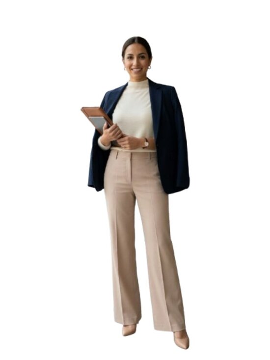 Theory Pants - Theory Demitria Beige Italian Virgin Wool Pants - Size 4